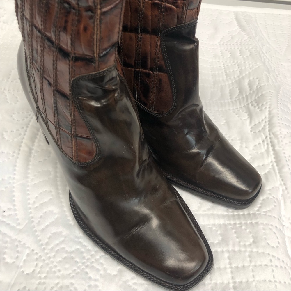 Stuart weitzman croc heeled boots, NWOT - Picture 16 of 16